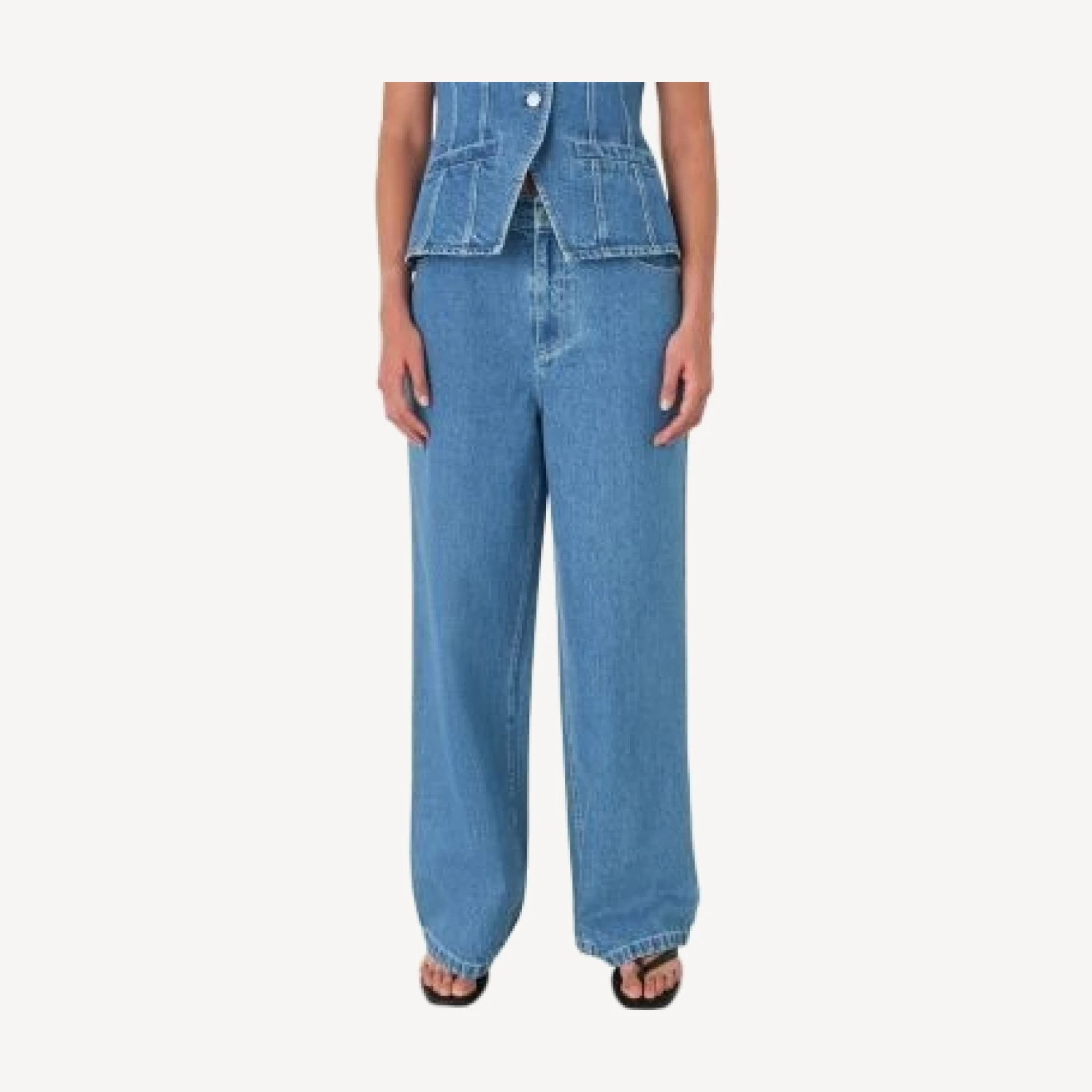 Whistles Relaxed Straight Leg Jeans in Denim