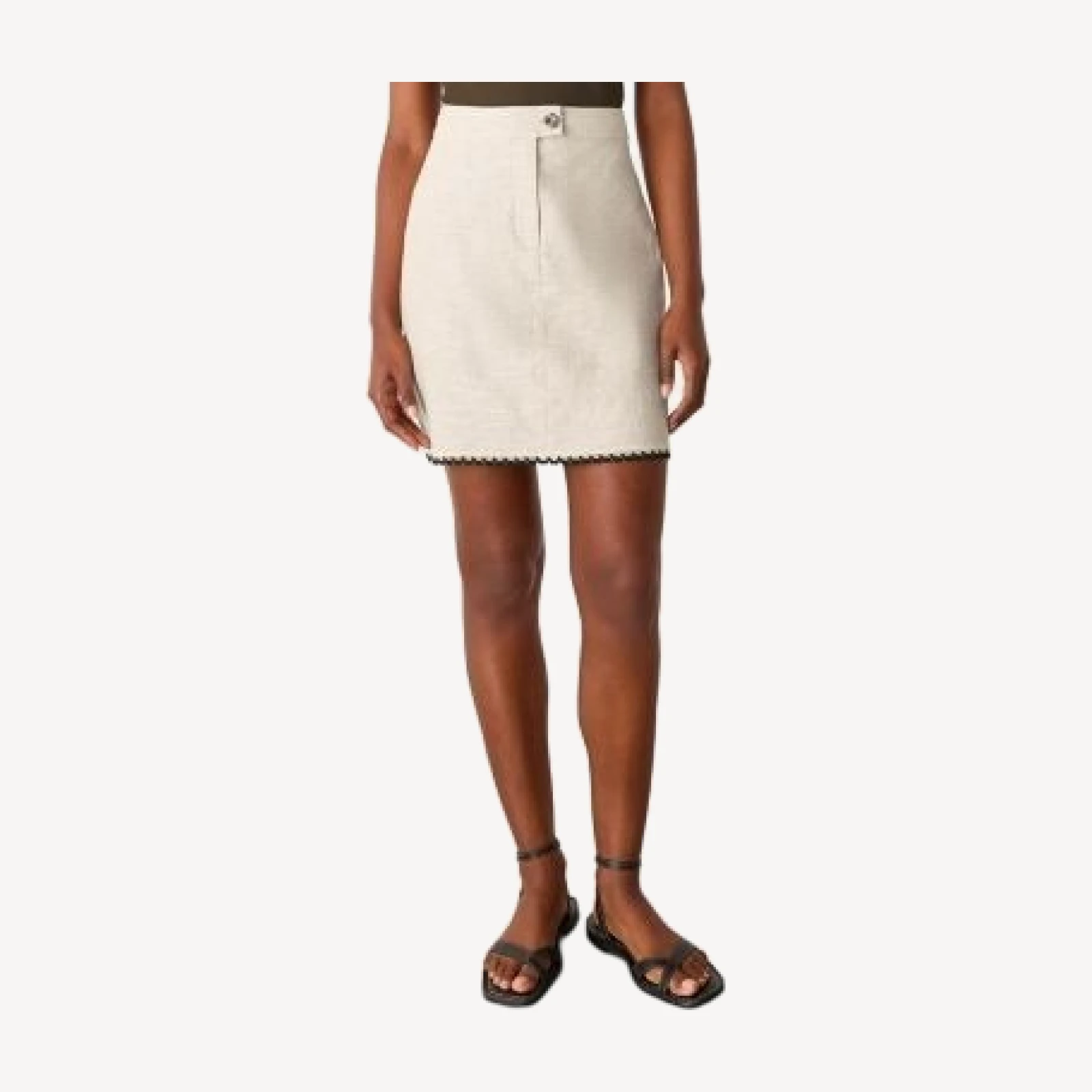 Whistles Linen Cotton Mini Skirt