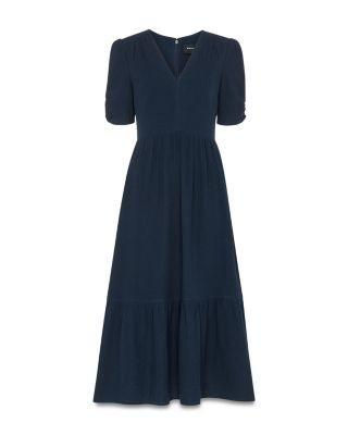 Whistles Textured Cotton Midi Dress