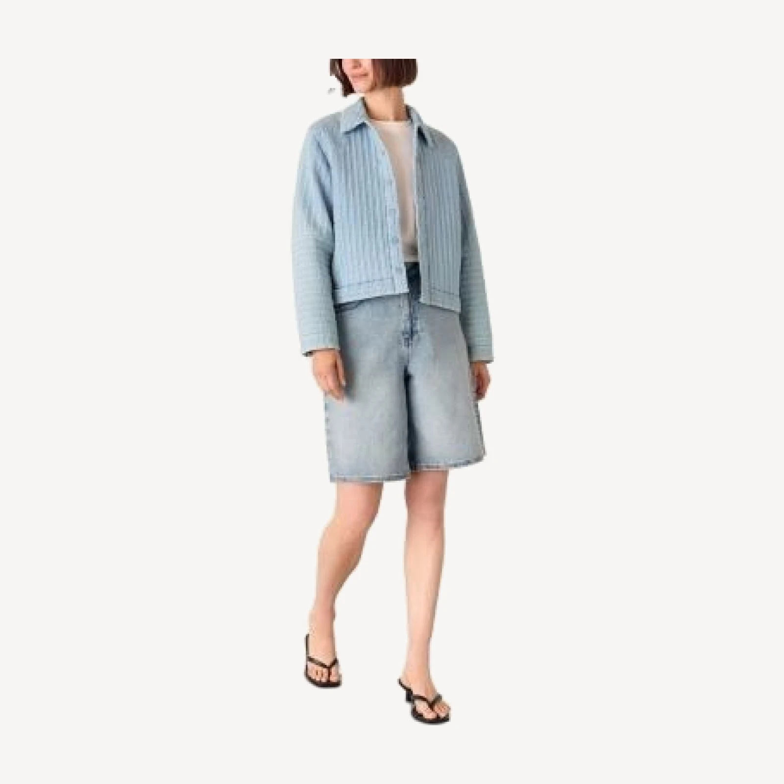 Whistles Quilted Chambray Jacket
