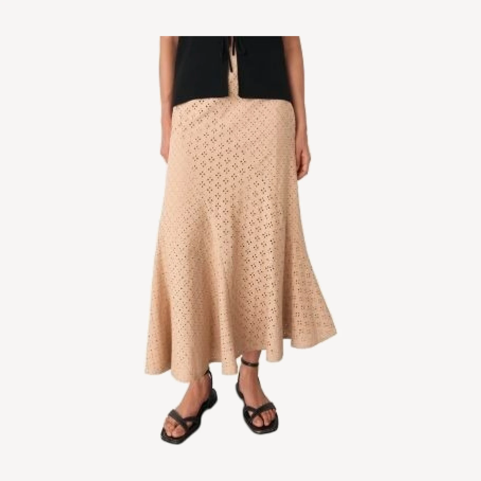 Whistles Embroidered Midi Skirt