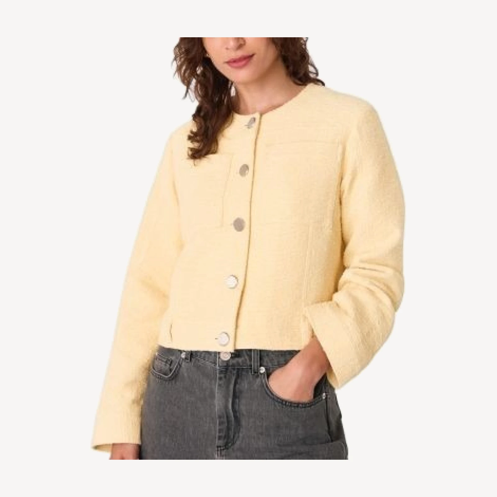 Whistles Textured Collarless Jacket