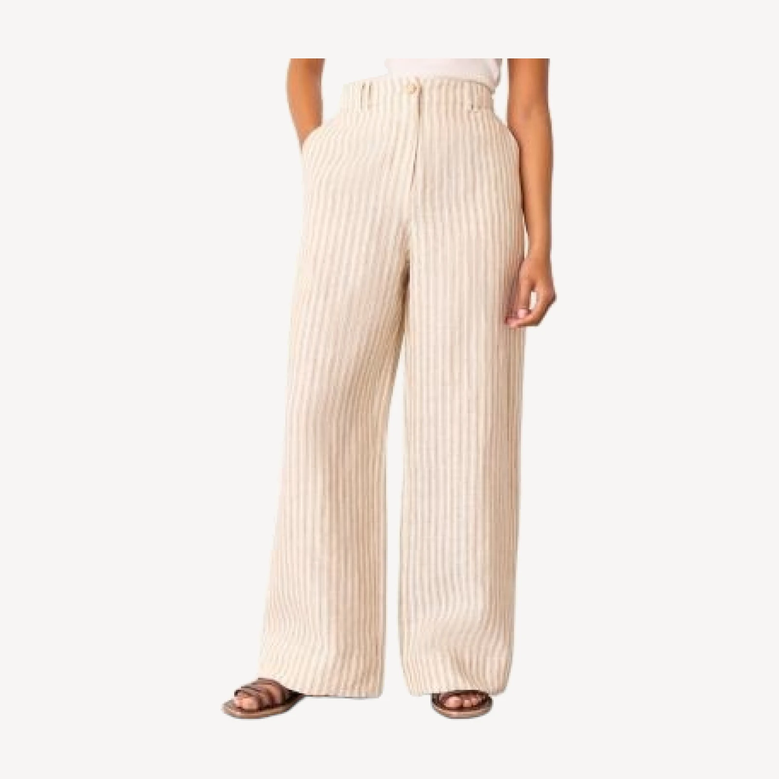 Whistles Petite Linen Stripe Trousers