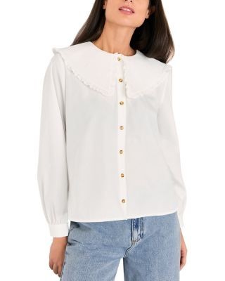 Whistles Cotton Collar Detail Top