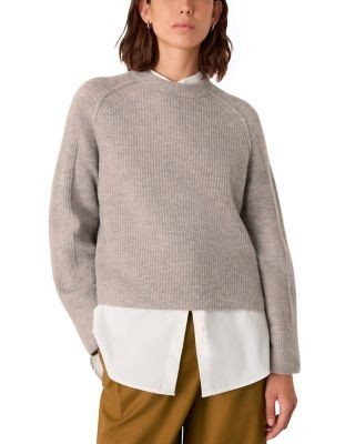 Whistles Aria Mix Crewneck Knit Sweater