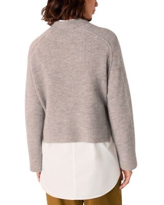 Whistles Aria Mix Crewneck Knit Sweater