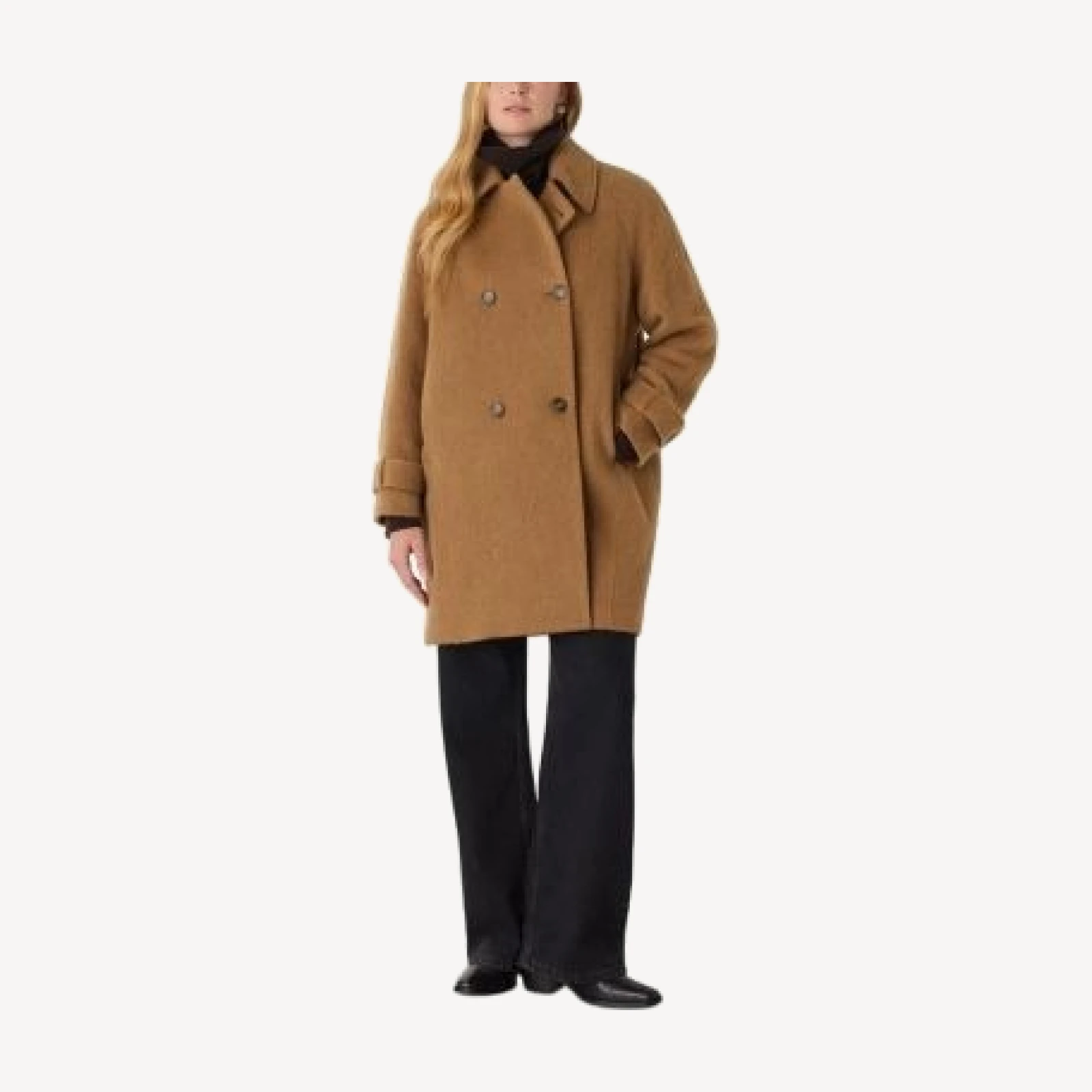 Whistles Short Button Detail Wool Coat