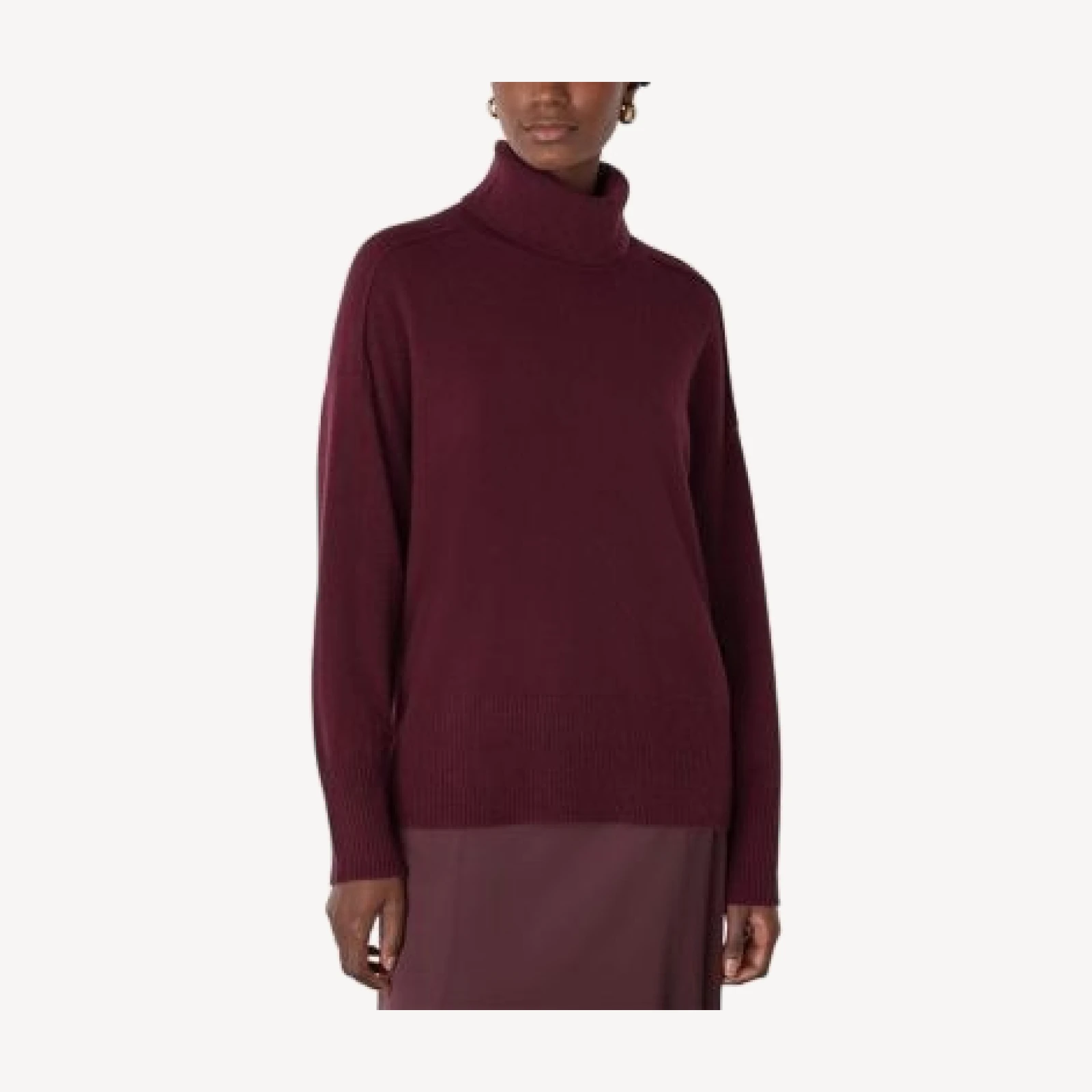 Whistles Cashmere Seam Roll Neck Knit Sweater