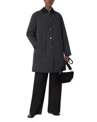 Whistles Quilted Cord Collar Coat