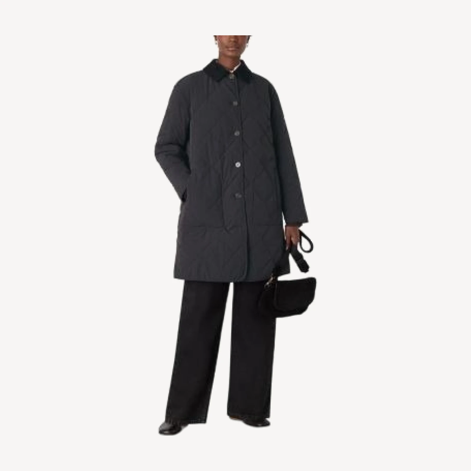 Whistles Quilted Cord Collar Coat