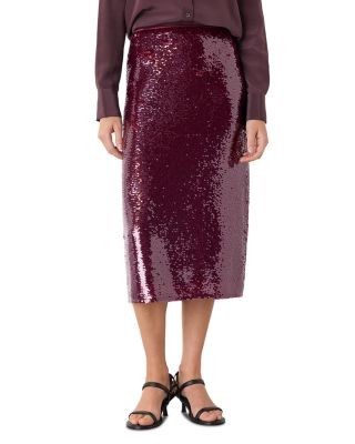 Whistles Sequin Midi Skirt