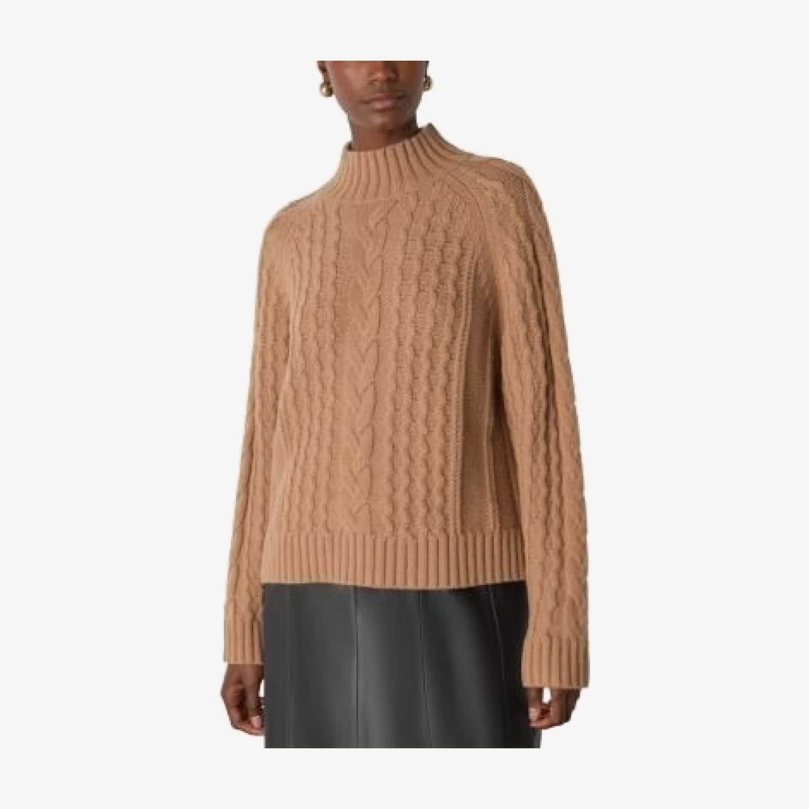Whistles Cable Wool Mix Detail Knit Sweater