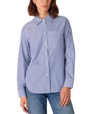Whistles Petite Relaxed Fit Stripe Shirt