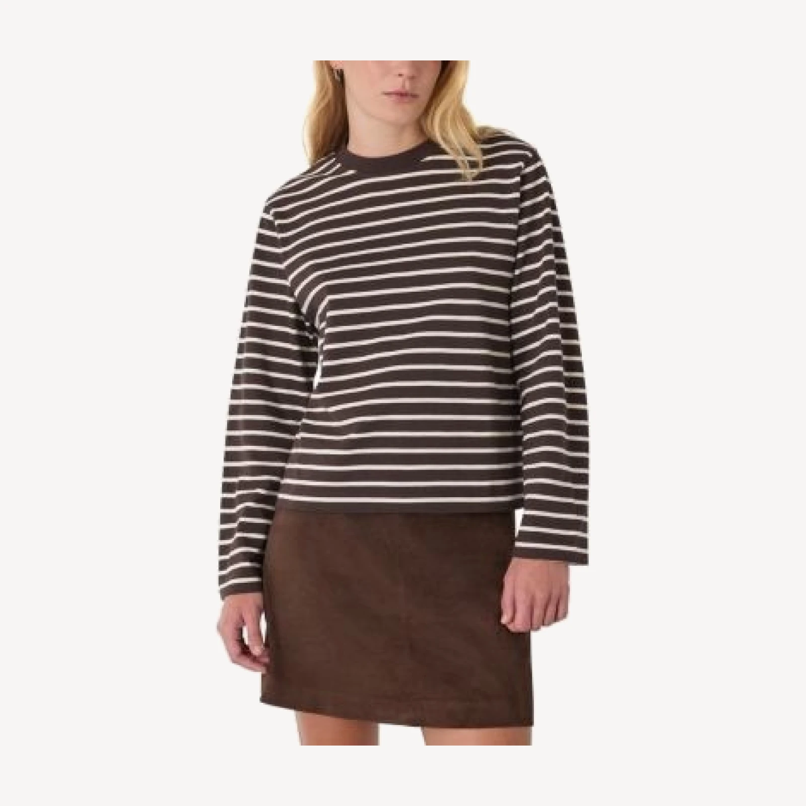 Whistles Striped Round Neck Sweater