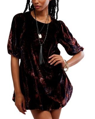 Free People Maye Printed Velvet Tunic Dress