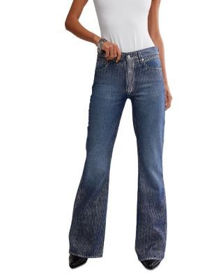 Free People West Coast Metallic Jeans in Country Blue