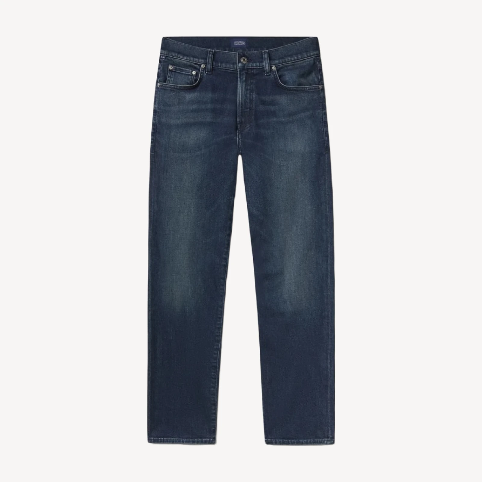 Gage Slim Straight Cotton Silk Denim in Carbon Blue