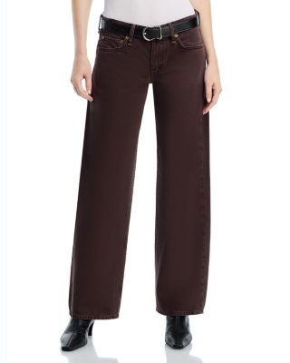 rag & bone Saige High Rise Relaxed Straight Jeans in Dark Brown