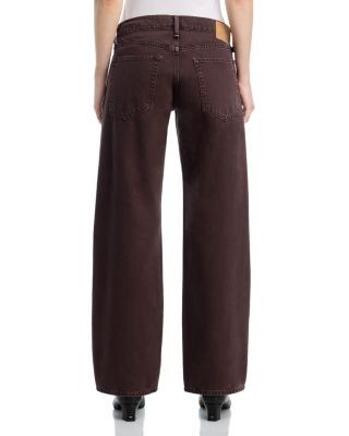 rag & bone Saige High Rise Relaxed Straight Jeans in Dark Brown