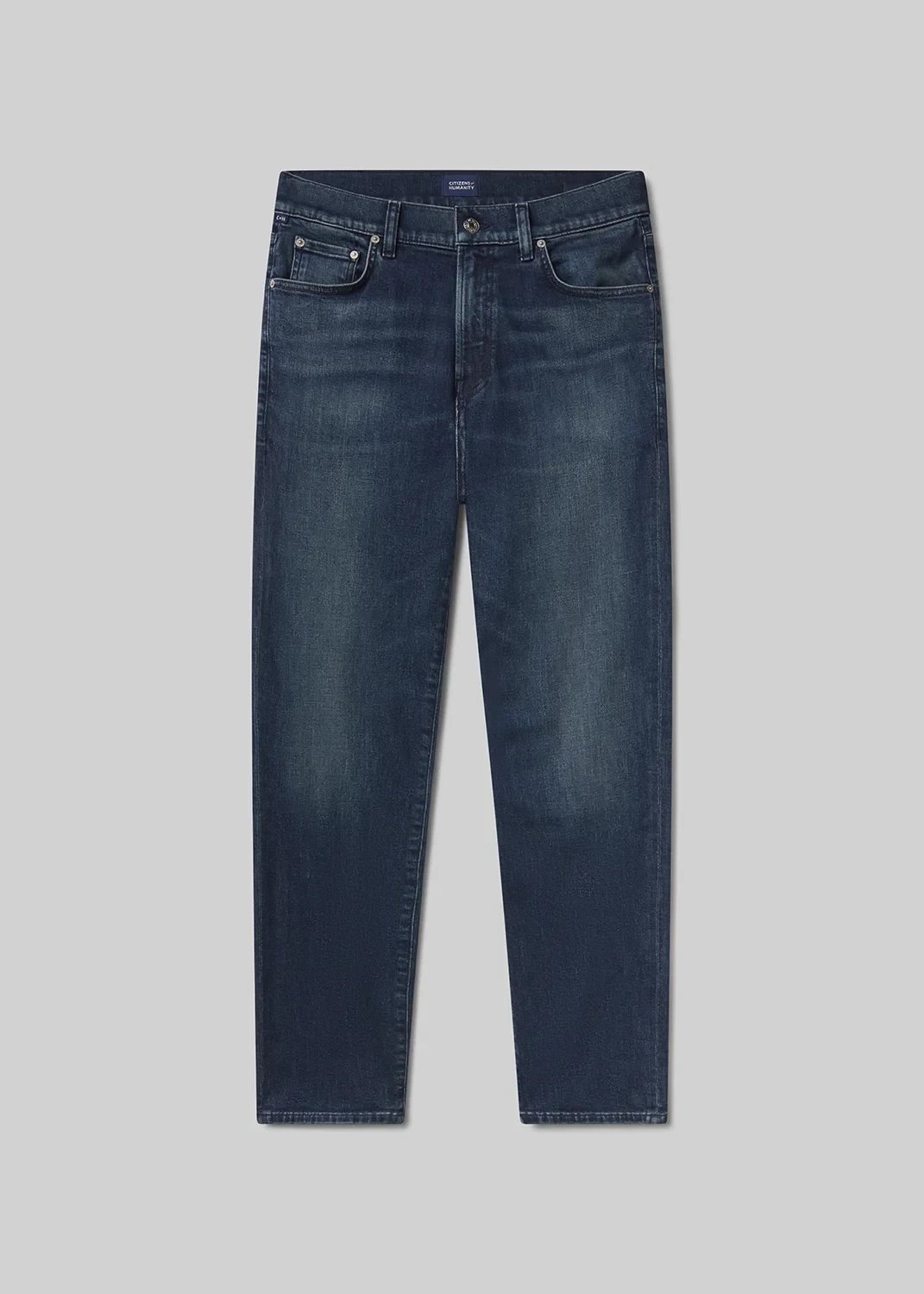 Adler Slim Cotton Silk Denim in Carbon Blue
