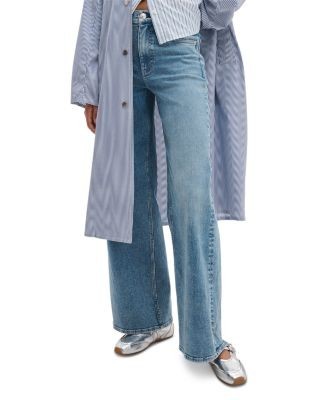 rag & bone Flexi Andi High Rise Full Wide Leg Jeans in Lyon
