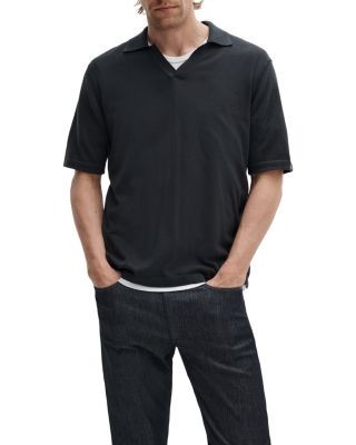 rag & bone Conrad Johnny Collar Silk Blend Polo Shirt