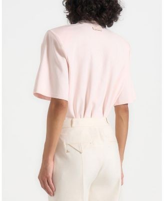 Maniere De Voir Mia Wide Shoulder Bodysuit T-shirt