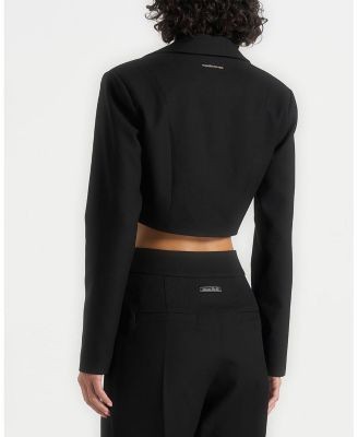 Maniere De Voir Dina Asymmetric Tailored Cropped Blazer
