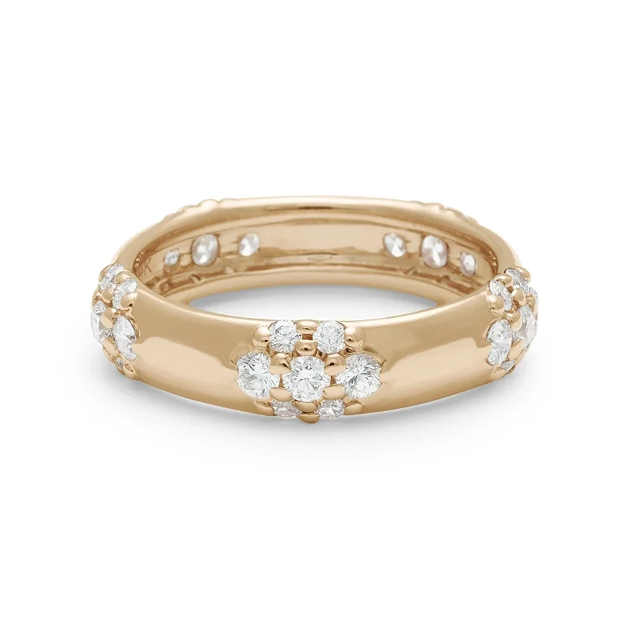 Celestine Band - Yellow Gold & White Diamonds, 5mm