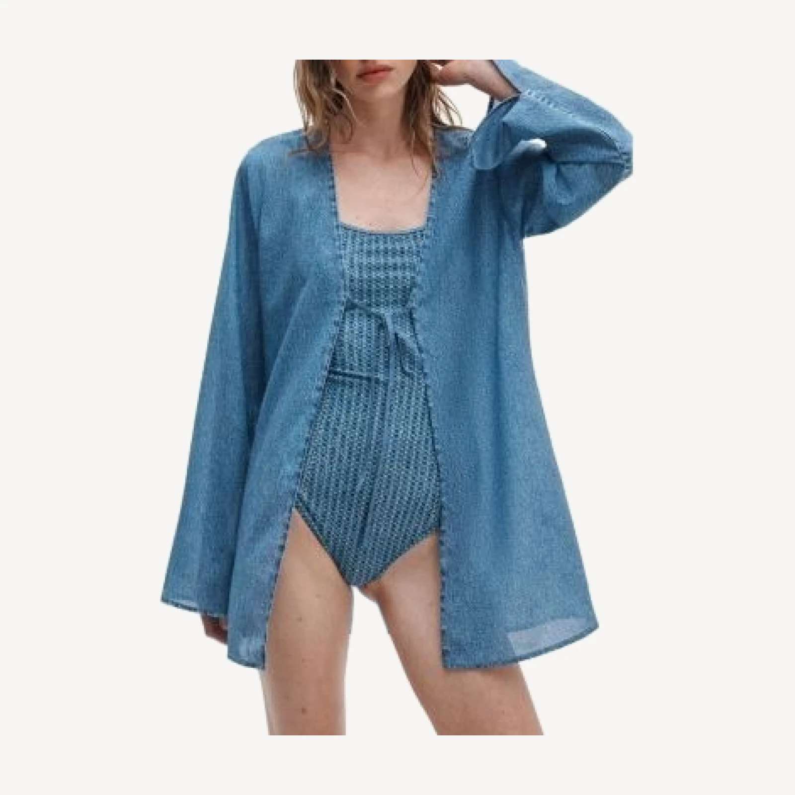 rag & bone rb Miramar Crinkled Swim Cover-Up Top