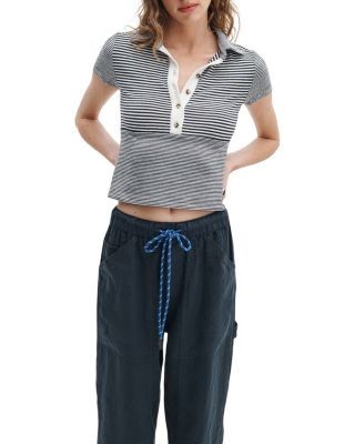 rag & bone The Knit Button Stripe Tee