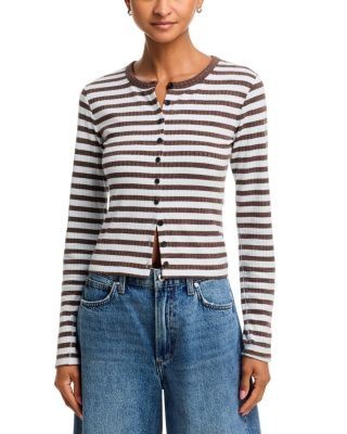 rag & bone The Knit Wide Rib Stripe Cardigan
