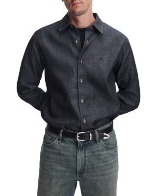 rag & bone Classic Cotton Raw Denim Button Down Shirt