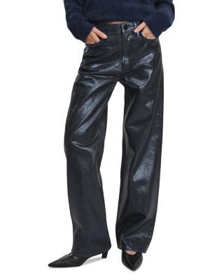 rag & bone Logan Cotton Wide Leg Jeans in Rinse Foil
