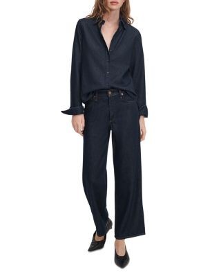 rag & bone Featherweight Andi Ankle Wide Leg Jeans in Dark Rinse
