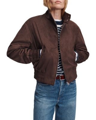 rag & bone Eliza Faux Suede Bomber Jacket