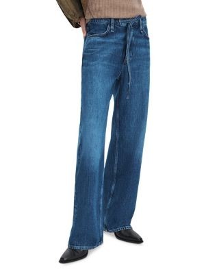 rag & bone Phoebe Cotton Drawstring Wide Leg Jeans in Floyd