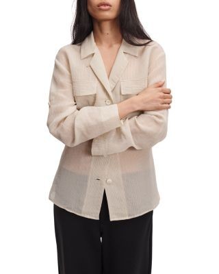 rag & bone Sonny Silk Notch Collar Blouse