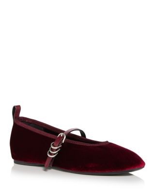 rag & bone Women's Spire Velvet Mary Jane Flats