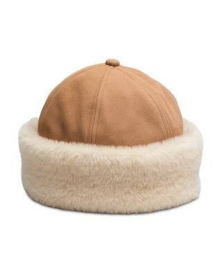 rag & bone Elle Suede & Faux Shearling Cap