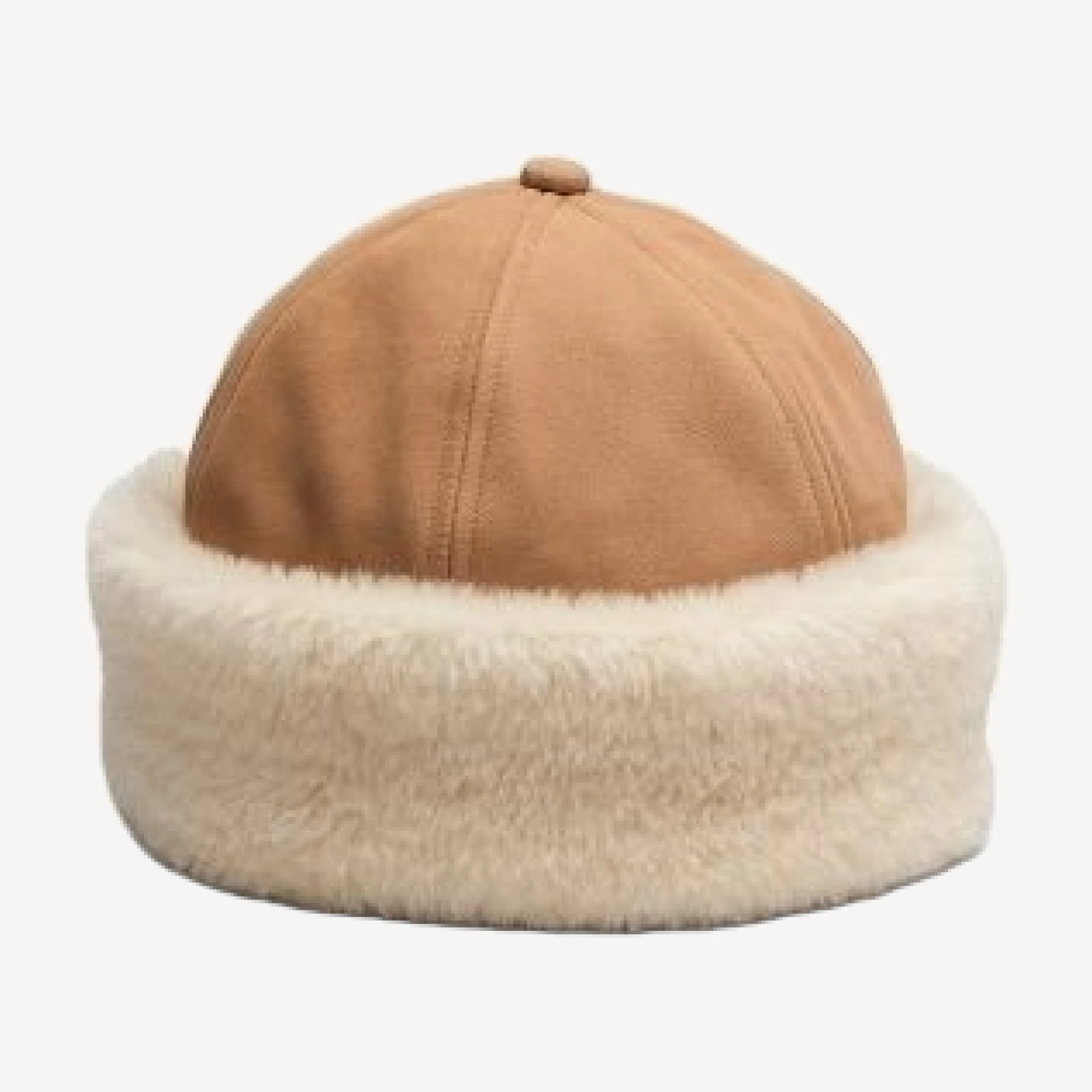 rag & bone Elle Suede & Faux Shearling Cap