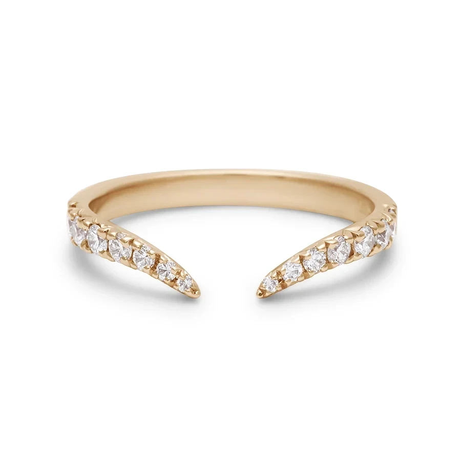 Open Chrysalis Band - 14k Gold & White Diamonds