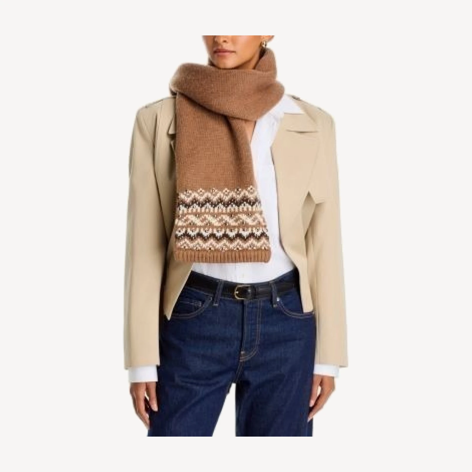 rag & bone Fallon Studded Fair Isle Scarf