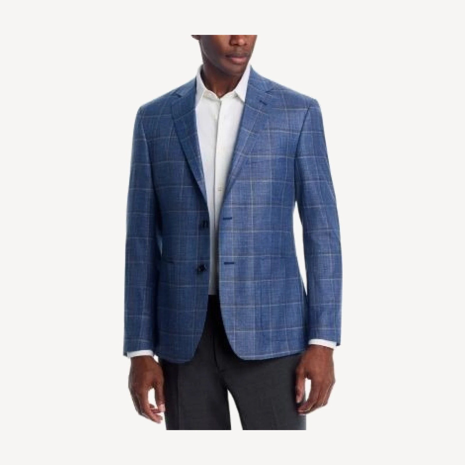 The Men's Store at Bloomingdale's Loro Piana Fabric Wool, Silk, & Linen Windowpane Unstructured Regular Fit Sport Coat - Exclusive