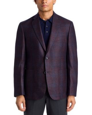 The Men's Store at Bloomingdale's Loro Piana Fabric Wool, Silk & Cashmere Plaid Unstructured Regular Fit Sport Coat - Exclusive