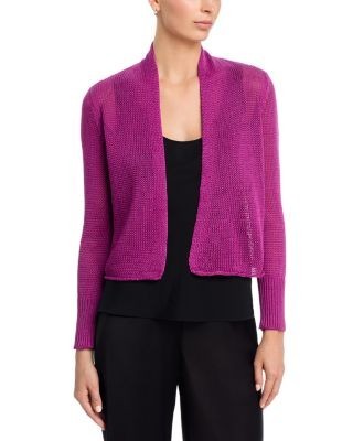 Eileen Fisher Open Front Cropped Cardigan Sweater