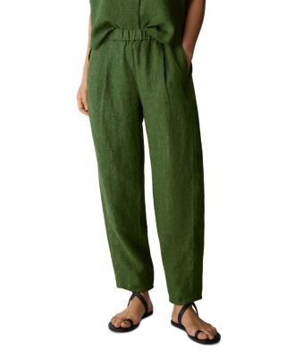 Eileen Fisher Linen Ankle Pleated Lantern Pants