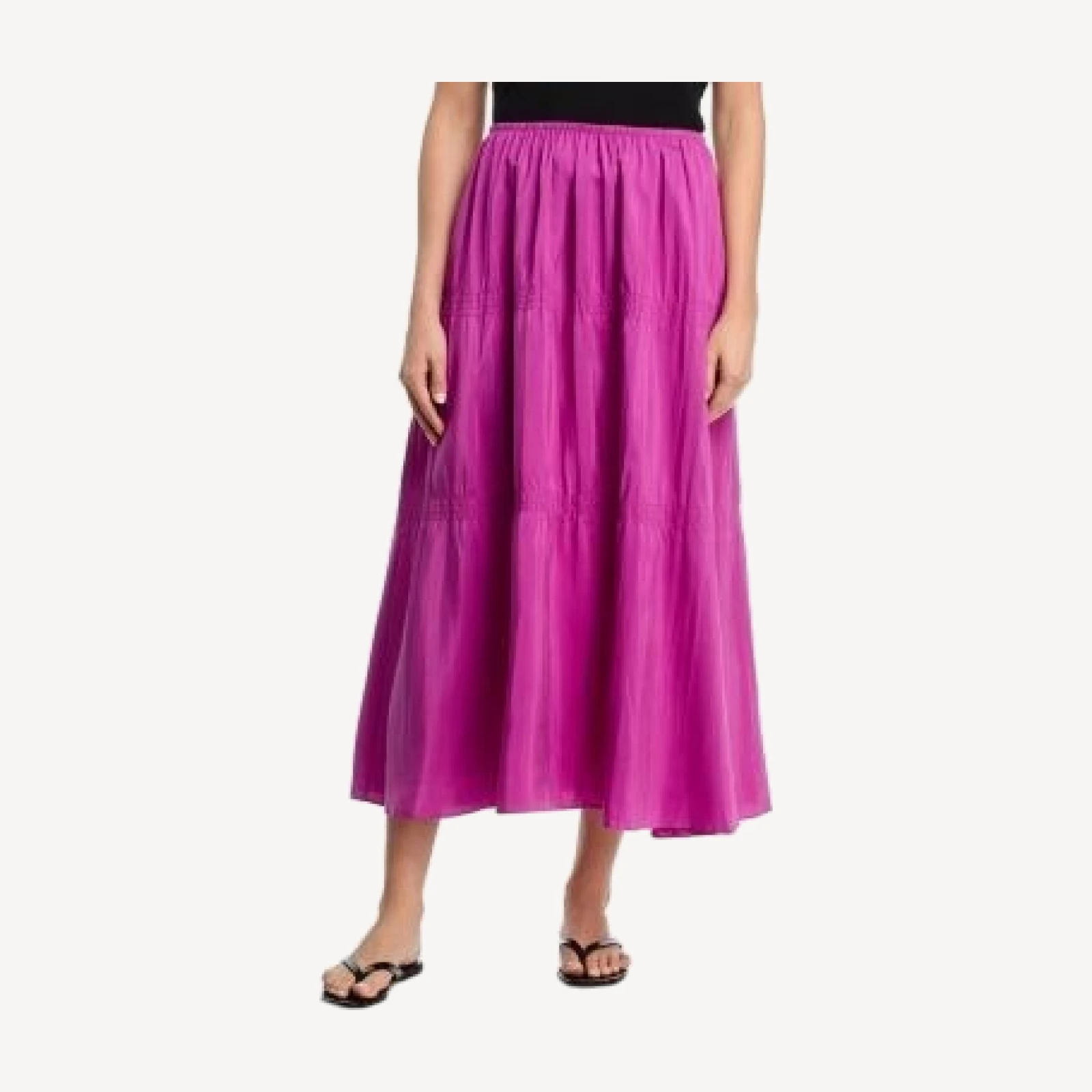Eileen Fisher Smocked Tiered Skirt