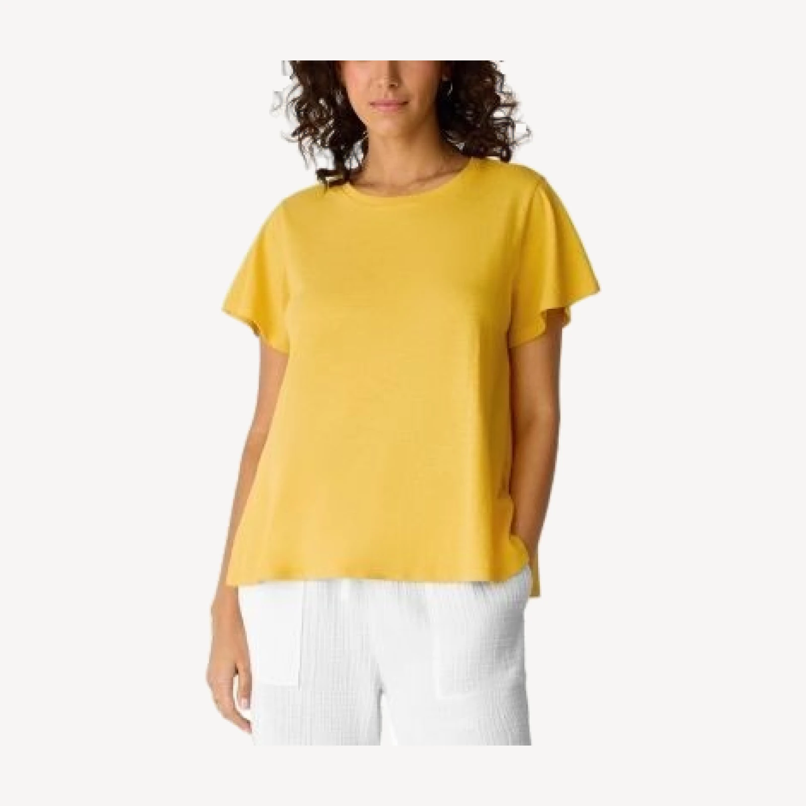 Eileen Fisher Crewneck Cap Sleeve Tee