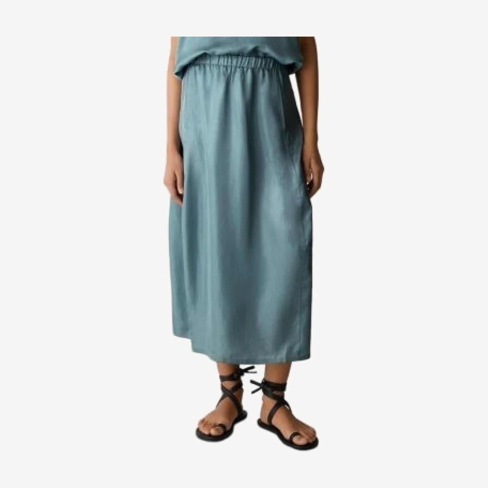 Eileen Fisher Lightweight Satin Shimmer Lantern Skirt